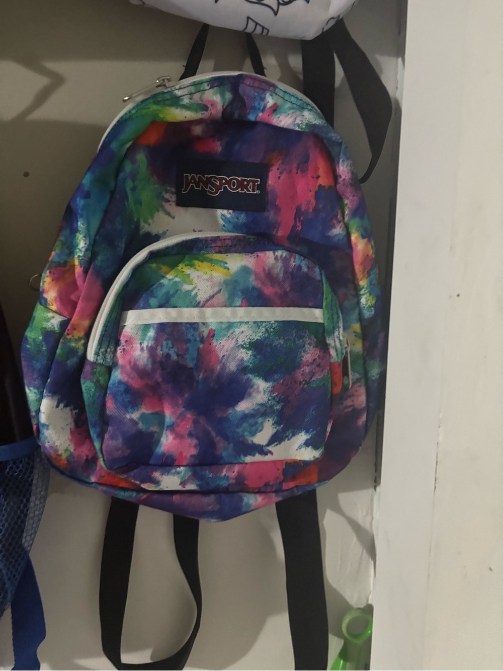 Jansport Tie-Dye Pattern Kids Backpack in Blue, Purple, Pink, Green